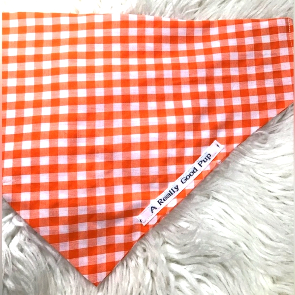 🐶 4 for $16 Orange Gingham Bandana